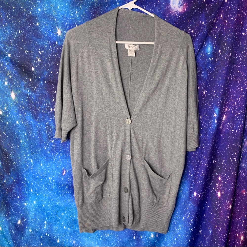 Kirra- Gray Oversized Button Up Cardigan X-Small
